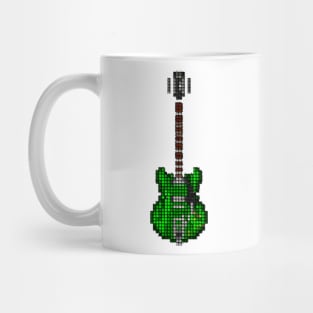 Tiled Pixel Memphis Green Guitar Upright Mug